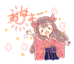 Japanese schoolgirl stamp sticker #13532838