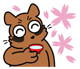 Drunkard racoon dog sticker #13534225
