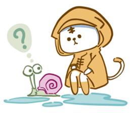 Van cat with his yellow rain coat sticker #13534832