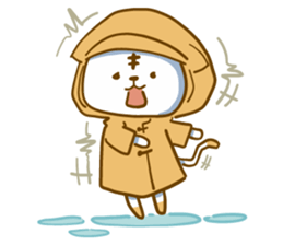 Van cat with his yellow rain coat sticker #13534834