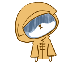 Van cat with his yellow rain coat sticker #13534838