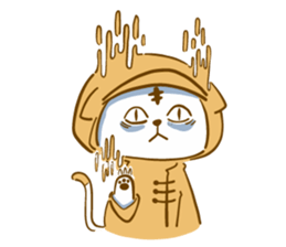 Van cat with his yellow rain coat sticker #13534839