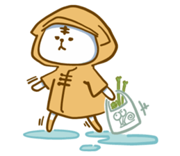 Van cat with his yellow rain coat sticker #13534844