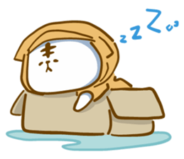 Van cat with his yellow rain coat sticker #13534845