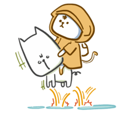 Van cat with his yellow rain coat sticker #13534847