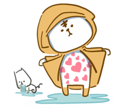 Van cat with his yellow rain coat sticker #13534848