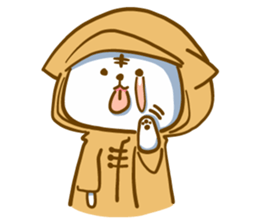 Van cat with his yellow rain coat sticker #13534849