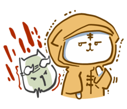 Van cat with his yellow rain coat sticker #13534852