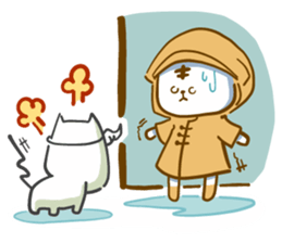 Van cat with his yellow rain coat sticker #13534854