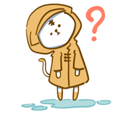 Van cat with his yellow rain coat sticker #13534857