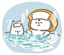 Van cat with his yellow rain coat sticker #13534866