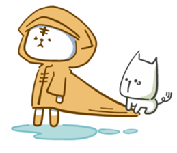 Van cat with his yellow rain coat sticker #13534868