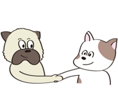 human and dog sticker #13535823