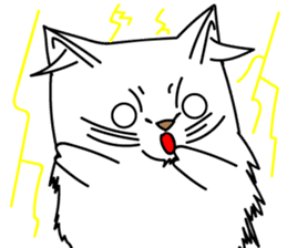 White-haired cat sticker #13536202