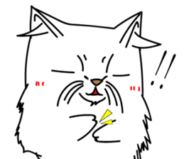 White-haired cat sticker #13536203