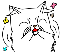 White-haired cat sticker #13536204