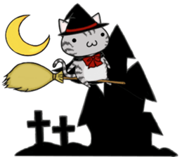 Cat ASHver kitten's Halloween party sticker #13536734