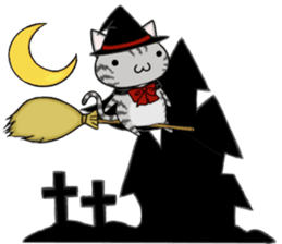 Cat ASHver kitten's Halloween party sticker #13536734