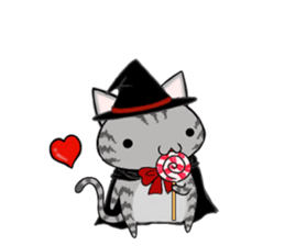 Cat ASHver kitten's Halloween party sticker #13536762