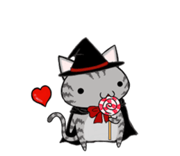 Cat ASHver kitten's Halloween party sticker #13536762
