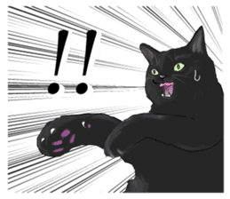 one black cat sticker sticker #13537338