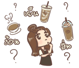 full cup coffee girl sticker #13538567