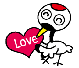 I am a red-crested crane! sticker #13539714