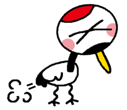 I am a red-crested crane! sticker #13539730