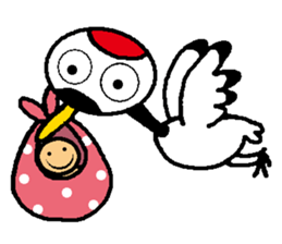 I am a red-crested crane! sticker #13539733