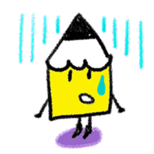 Obedient words of a yellow pencil sticker #13541199