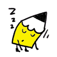 Obedient words of a yellow pencil sticker #13541201