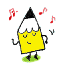 Obedient words of a yellow pencil sticker #13541203