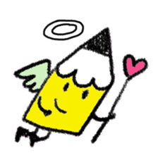 Obedient words of a yellow pencil sticker #13541205