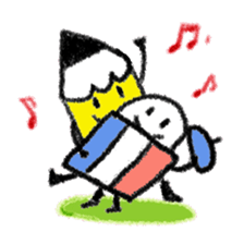 Obedient words of a yellow pencil sticker #13541210