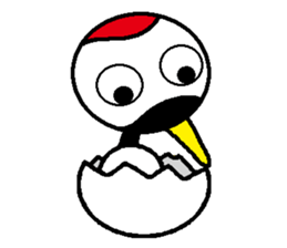 I am a red-crested crane!-2 sticker #13543350