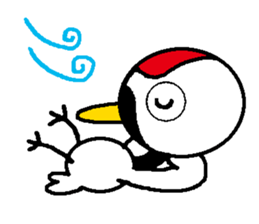 I am a red-crested crane!-2 sticker #13543354