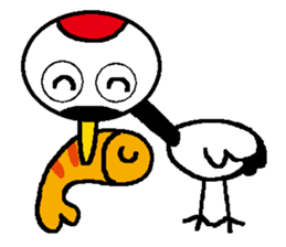 I am a red-crested crane!-2 sticker #13543357