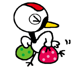 I am a red-crested crane!-2 sticker #13543361