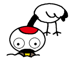 I am a red-crested crane!-2 sticker #13543363