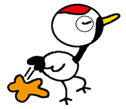 I am a red-crested crane!-2 sticker #13543365