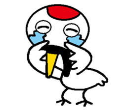 I am a red-crested crane!-2 sticker #13543368