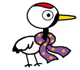 I am a red-crested crane!-2 sticker #13543372