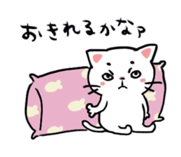 Perverse's cute white cat sticker #13543664