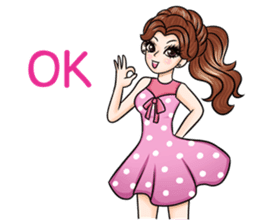 Happy cute girl sticker #13545823