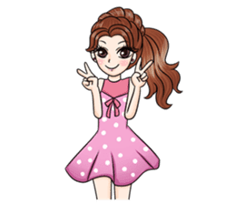 Happy cute girl sticker #13545832