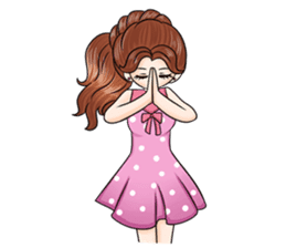 Happy cute girl sticker #13545834