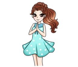 Happy cute girl sticker #13545836