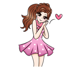 Happy cute girl sticker #13545837