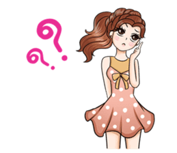Happy cute girl sticker #13545838