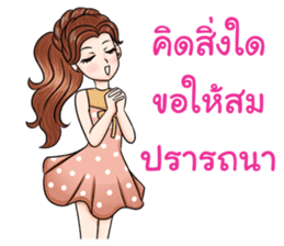 Happy cute girl sticker #13545848